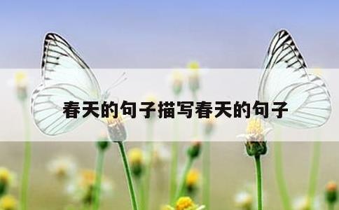 春天的句子描写春天的句子