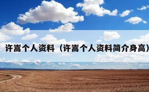 许嵩个人资料，许嵩个人资料简介身高