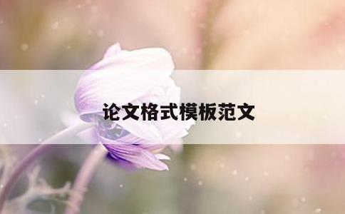 论文格式模板范文