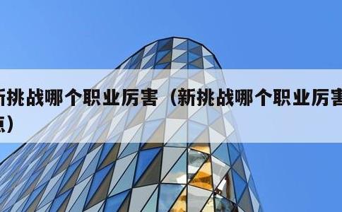 新挑战哪个职业厉害，新挑战哪个职业厉害一点