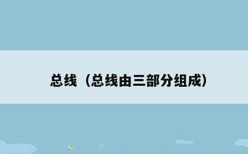 总线，总线由三部分组成