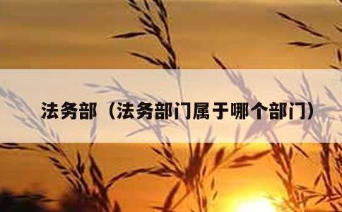 法务部，法务部门属于哪个部门