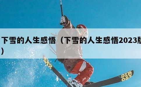 下雪的人生感悟，下雪的人生感悟2023版
