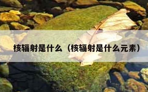 核辐射是什么，核辐射是什么元素