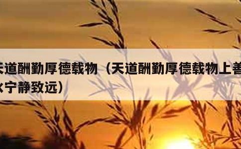 天道酬勤厚德载物，天道酬勤厚德载物上善若水宁静致远