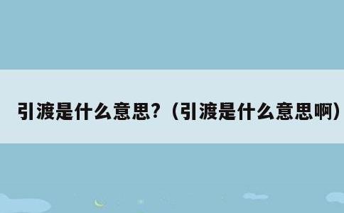 引渡是什么意思?，引渡是什么意思啊