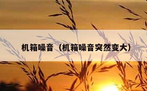 机箱噪音，机箱噪音突然变大