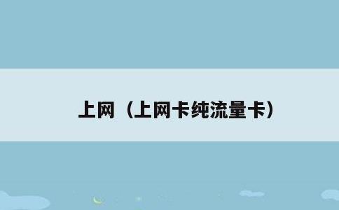 上网，上网卡纯流量卡