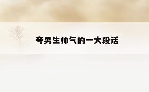 夸男生帅气的一大段话