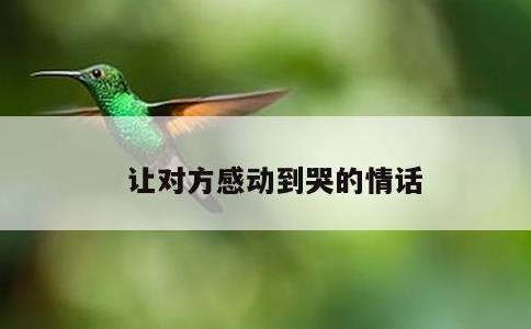 让对方感动到哭的情话