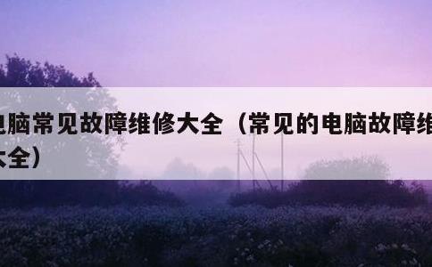 电脑常见故障维修大全，常见的电脑故障维修大全