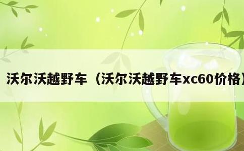 沃尔沃越野车，沃尔沃越野车xc60价格