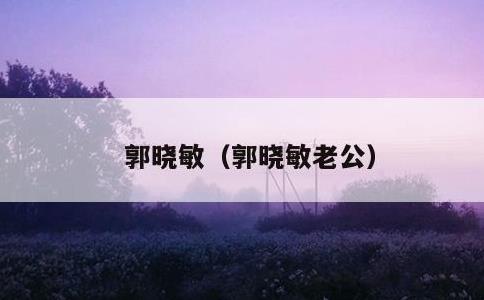 郭晓敏，郭晓敏老公