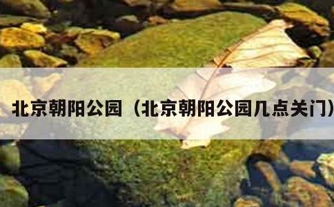 北京朝阳公园，北京朝阳公园几点关门