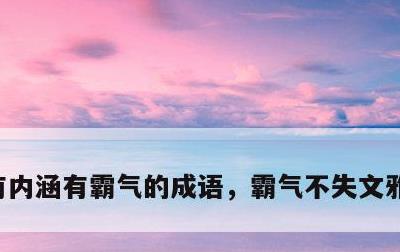 有内涵有霸气的成语，霸气不失文雅四字词语