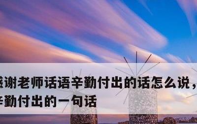 感谢老师话语辛勤付出的话怎么说，感谢老师辛勤付出的一句话
