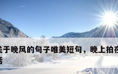 关于晚风的句子唯美短句，晚上拍夜景配一句话