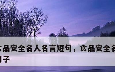 食品安全名人名言短句，食品安全名人名言短句子