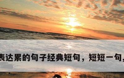 表达累的句子经典短句，短短一句,说透人生