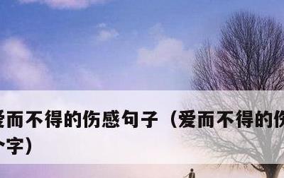 爱而不得的伤感句子，爱而不得的伤感句子八个字