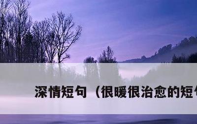 深情短句，很暖很治愈的短句