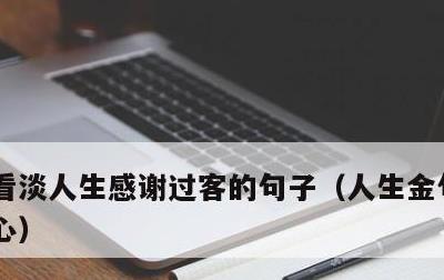 看淡人生感谢过客的句子，人生金句,句句戳心