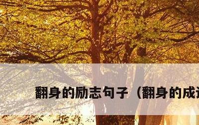 翻身的励志句子，翻身的成语