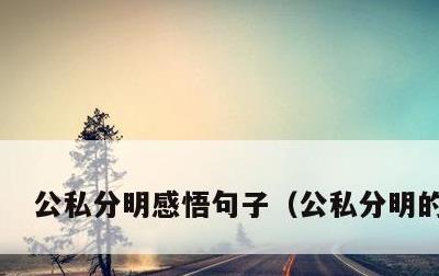 公私分明感悟句子，公私分明的语录