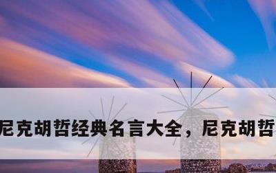尼克胡哲经典名言大全，尼克胡哲人生经历