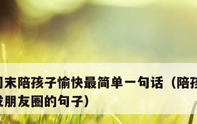 周末陪孩子愉快最简单一句话，陪孩子玩适合发朋友圈的句子