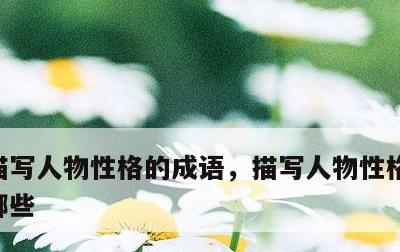描写人物性格的成语，描写人物性格的成语有哪些