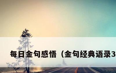 每日金句感悟，金句经典语录300句