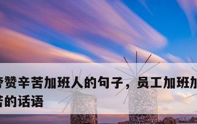 夸赞辛苦加班人的句子，员工加班加点感谢辛苦的话语