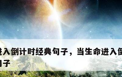 进入倒计时经典句子，当生命进入倒计时经典句子