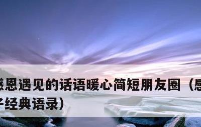 感恩遇见的话语暖心简短朋友圈，感恩遇见句子经典语录