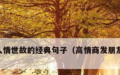 人情世故的经典句子，高情商发朋友圈的句子