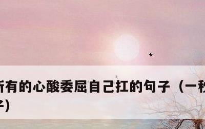 所有的心酸委屈自己扛的句子，一秒泪崩的句子