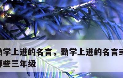 勤学上进的名言，勤学上进的名言或者诗句有哪些三年级