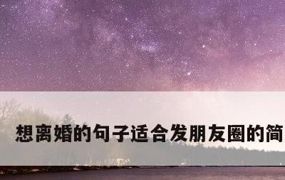想离婚的句子适合发朋友圈的简单介绍