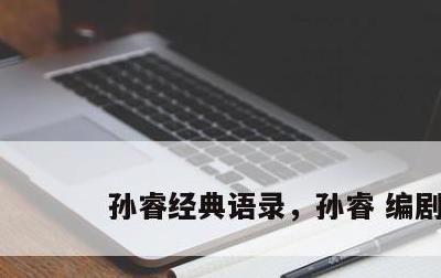 孙睿经典语录，孙睿 编剧