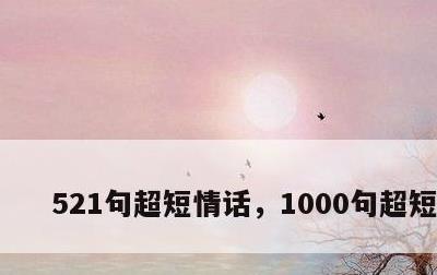 521句超短情话，1000句超短情话