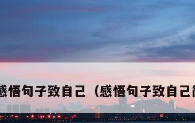 感悟句子致自己，感悟句子致自己简短精选