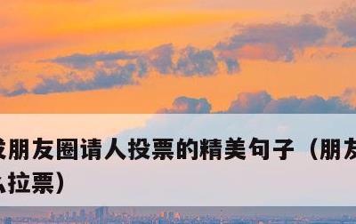 发朋友圈请人投票的精美句子，朋友圈投票怎么拉票