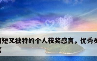 简短又独特的个人获奖感言，优秀员工获奖感言