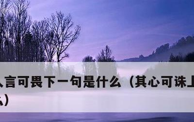 人言可畏下一句是什么，其心可诛上一句是什么