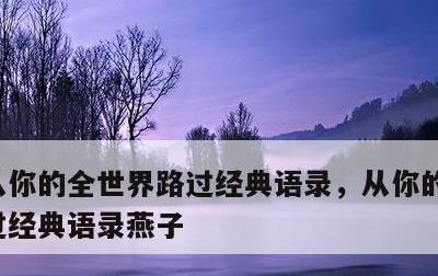 从你的全世界路过经典语录，从你的全世界路过经典语录燕子
