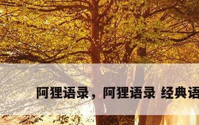 阿狸语录，阿狸语录 经典语录