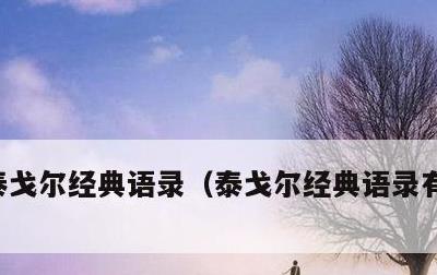 泰戈尔经典语录，泰戈尔经典语录有一个夜晚