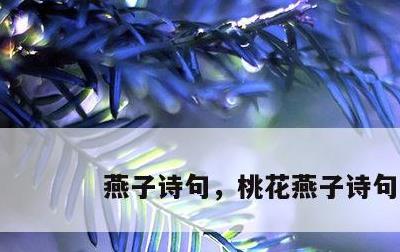 燕子诗句，桃花燕子诗句