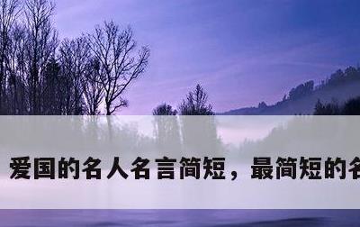 爱国的名人名言简短，最简短的名人名言